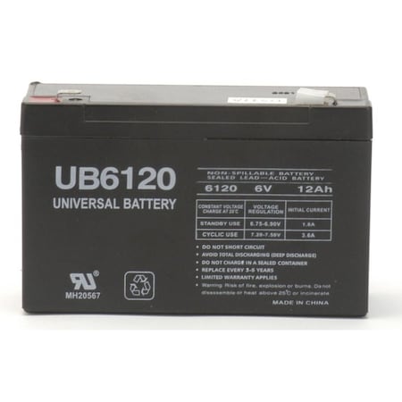 Bsc Preferred UPG 6V 12Ah Sealed Lead Acid - AGM - VRLA Battery - F2 UPG-D5778